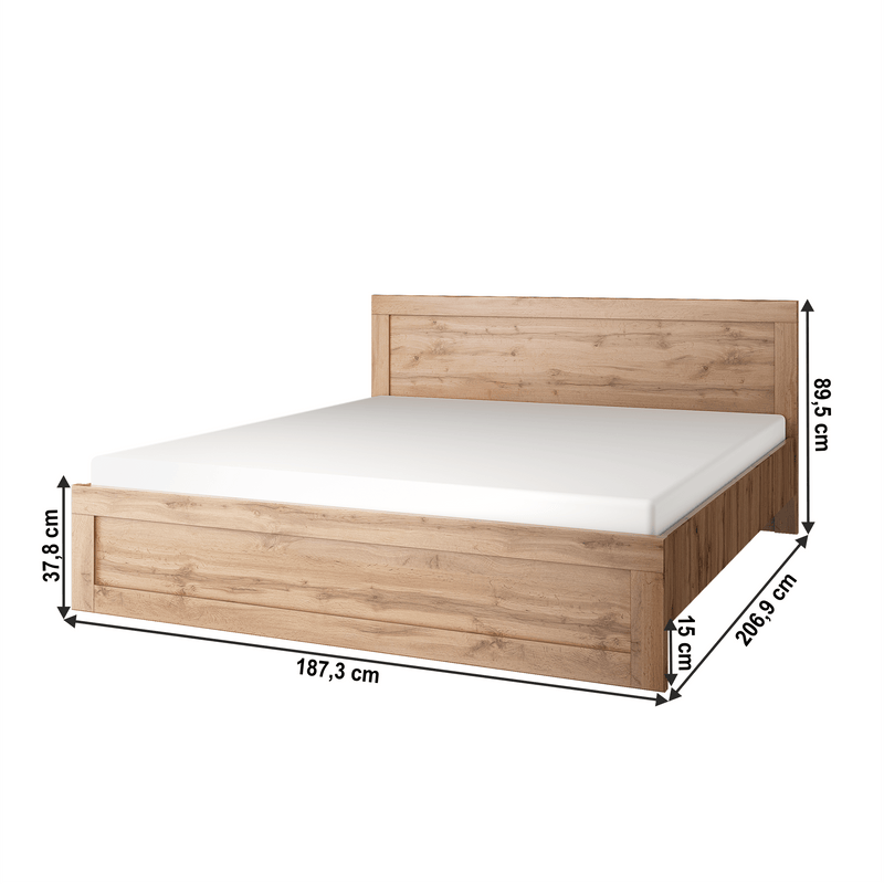 Franciaágy, 180x200, wotan tölgy, MORATIZ