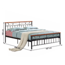 ágy lemezes ágyráccsal, fa cseresznye/fém, 160x200, MORENA NEW