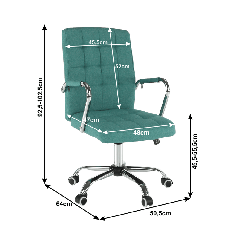 Irodai szék, ciánzöld, MORGEN