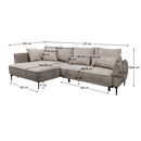 Sarokkanapé, szürkésbézs Taupe, balos, MURIEL ROH