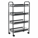 Tálalókocsi, fekete, MYRIS