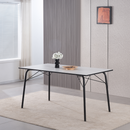 Étkezőasztal, fehér/fekete, 160x80x75 cm, NALAK TYP 3