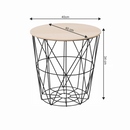 Kisasztal, természetes/fekete, NANCER TYP 2