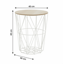 Kisasztal, természetes/fehér, NANCER TYP 3
