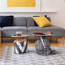 Kisasztal, természetes/fekete, NANCER TYP 3