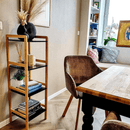 4 polcos állvány, természetes/fekete, NAOKO