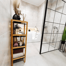 4 polcos állvány, természetes/fekete, NAOKO