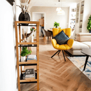 4 polcos állvány, természetes/fekete, NAOKO