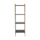 4 polcos állvány, természetes/fekete, NAOKO