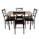 Étkezőgarnitúra 1+4, sonoma tölgy/fekete/barna, NAREN