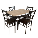 Étkezőgarnitúra 1+4, sonoma tölgy/fekete/barna, NAREN