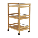 Tálalókocsi, természetes bambusz, NASHY