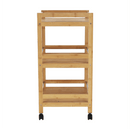 Tálalókocsi, természetes bambusz, NASHY