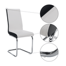 Étkezőszék, textilbőr fehér, fekete/króm, NEANA