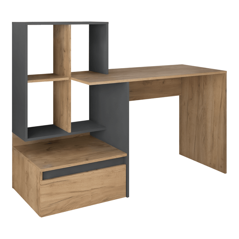 Számítógépasztal, artisan tölgy/grafit, NEREO 2 NEW