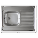 Univerzális rozsdamentes mosogatótálca, 80x60, LAY ON