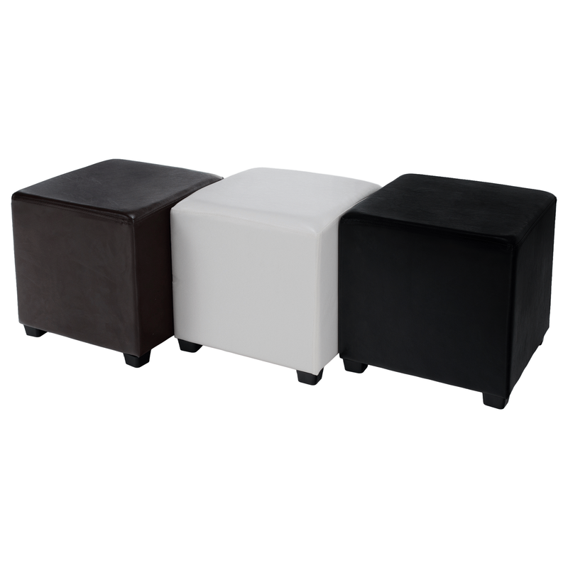 Puff, fehér textilbőr, NIKI NEW