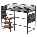 Megemelt ágy leesésgátlóval, 90x200, fekete, NIVEN