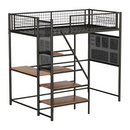 Megemelt ágy leesésgátlóval, 90x200, fekete, NIVEN