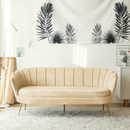 Luxus kanapé, 3 személyes, bézs Velvet szövet/arany, Art-deco, NOBLEO TYP 2