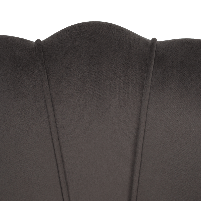 Art-deco stílusú fotel, szürkésbarna Velvet szövet/gold arany króm, NOBLEO