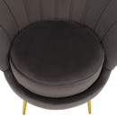 Art-deco stílusú fotel, szürkésbarna Velvet szövet/gold arany króm, NOBLEO