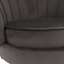 Art-deco stílusú fotel, szürkésbarna Velvet szövet/gold arany króm, NOBLEO