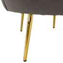 Art-deco stílusú fotel, szürkésbarna Velvet szövet/gold arany króm, NOBLEO