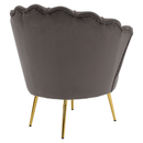 Art-deco stílusú fotel, szürkésbarna Velvet szövet/gold arany króm, NOBLEO