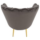 Art-deco stílusú fotel, szürkésbarna Velvet szövet/gold arany króm, NOBLEO