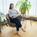 Art-deco stílusú fotel, szürkésbarna Velvet szövet/gold arany króm, NOBLEO