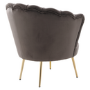 Art-deco stílusú fotel, szürkésbarna Velvet szövet/gold arany króm, NOBLEO