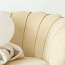 Art-deco stílusú fotel, bézs Velvet szövet/gold arany króm, NOBLEO