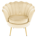Art-deco stílusú fotel, bézs Velvet szövet/gold arany króm, NOBLEO