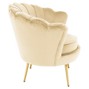 Art-deco stílusú fotel, bézs Velvet szövet/gold arany króm, NOBLEO