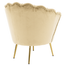 Art-deco stílusú fotel, bézs Velvet szövet/gold arany króm, NOBLEO