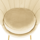 Art-deco stílusú fotel, bézs Velvet szövet/gold arany króm, NOBLEO