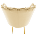 Art-deco stílusú fotel, bézs Velvet szövet/gold arany króm, NOBLEO