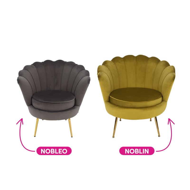 Fotel Art-deco stílusban, mustár színű Velvet anyag/gold chróm-arany, NOBLIN