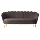 Luxus kanapé, 3 személyes, szürkésbarna Velvet szövet/arany, Art-deco, NOBLEO TYP 2