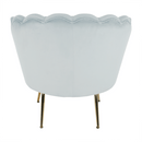 Fotel Art-deco stílusban, szürke-kék Velvet anyag/gold chróm-arany, NOBLIN