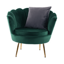 Fotel Art-deco stílusban, smaragd Velvet anyag/gold króm-arany, NOBLIN