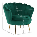 Fotel Art-deco stílusban, smaragd Velvet anyag/gold króm-arany, NOBLIN