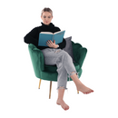 Fotel Art-deco stílusban, smaragd Velvet anyag/gold króm-arany, NOBLIN