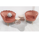 Fotel Art-deco stílusban, rózsaszín Velvet anyag/gold króm-arany, NOBLIN