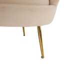 Pad Art-deco stílusban, bézs Velvet anyag/gold chróm-arany, NOBLIN