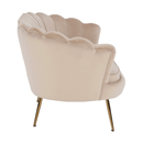 Pad Art-deco stílusban, bézs Velvet anyag/gold chróm-arany, NOBLIN