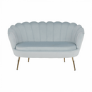 Pad Art-deco stílusban, szürke-kék Velvet anyag/gold chróm-arany, NOBLIN