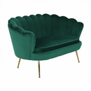 Pad Art-deco stílusban, smaragd Velvet anyag/gold króm-arany, NOBLIN