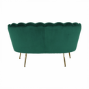 Pad Art-deco stílusban, smaragd Velvet anyag/gold króm-arany, NOBLIN